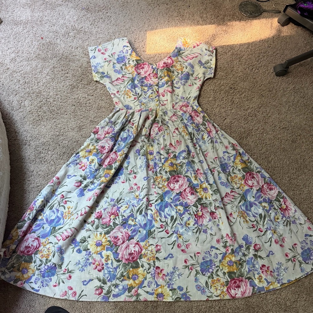 Vintage linen floral sundress
